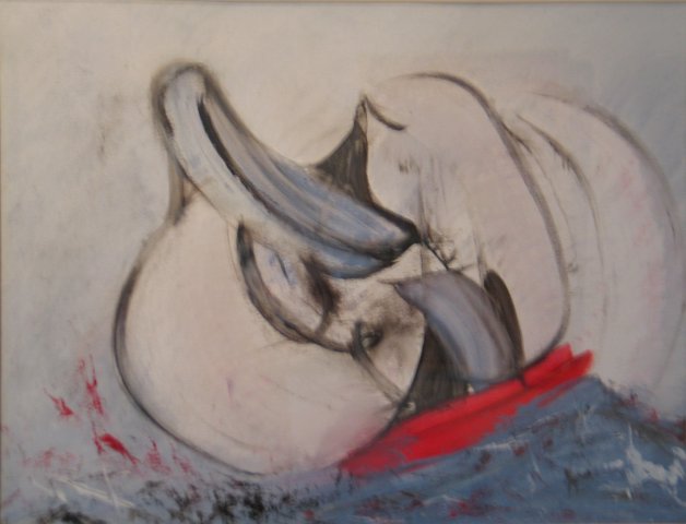 Tsunami - Acryl op papier - 50x60 - Gerda Veldman